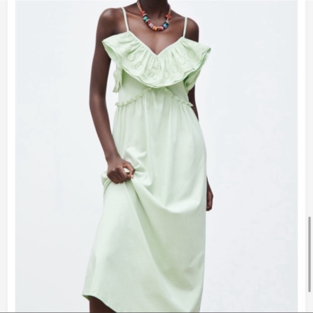 Zara green maxi dress